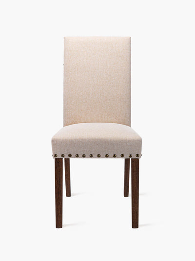 COLAMY Beige upholstered dining chair with nailed trim CL334 #color_beige