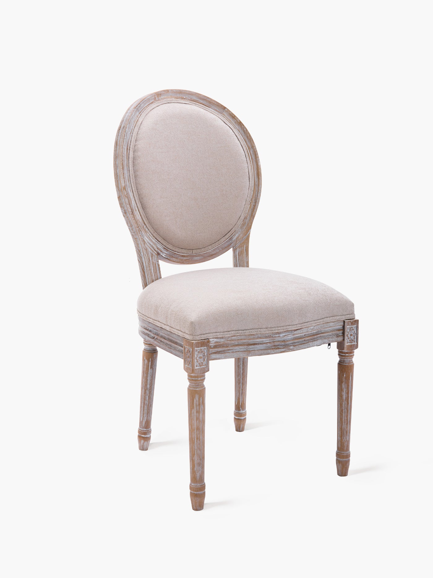 COLAMY Farmhouse Fabric Dining Room Chairs with Round Back in Beige #color_beige