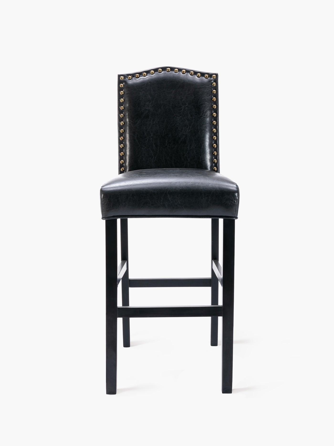 COLAMY Accent Barstool with Nailhead Trim in Black CL361 #color_black