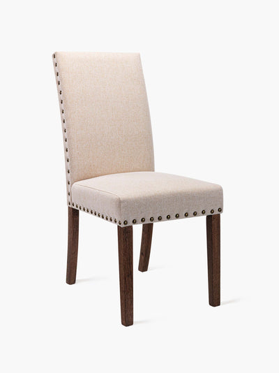 COLAMY CL334 Beige upholstered dining chair with nailed trim #color_beige