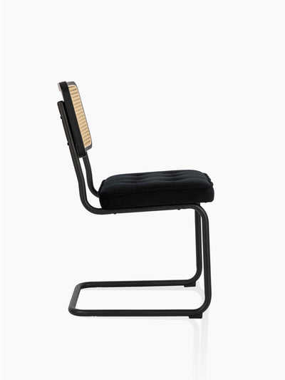 COLAMY Modern Mid Century Breuer Designed Side Rattan Chair CL108 Black #color_black