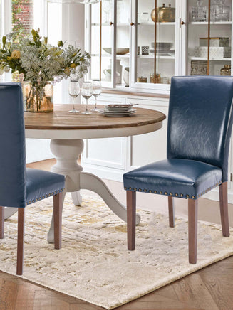 COLAMY Solid Wood Tufted Parsons Dining Chair CL420 Prussian Blue #color_prussianblue