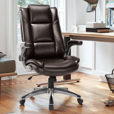 COLAMY Ergonomic High Back Leather Office Chair CL2199 Brown #color_brown
