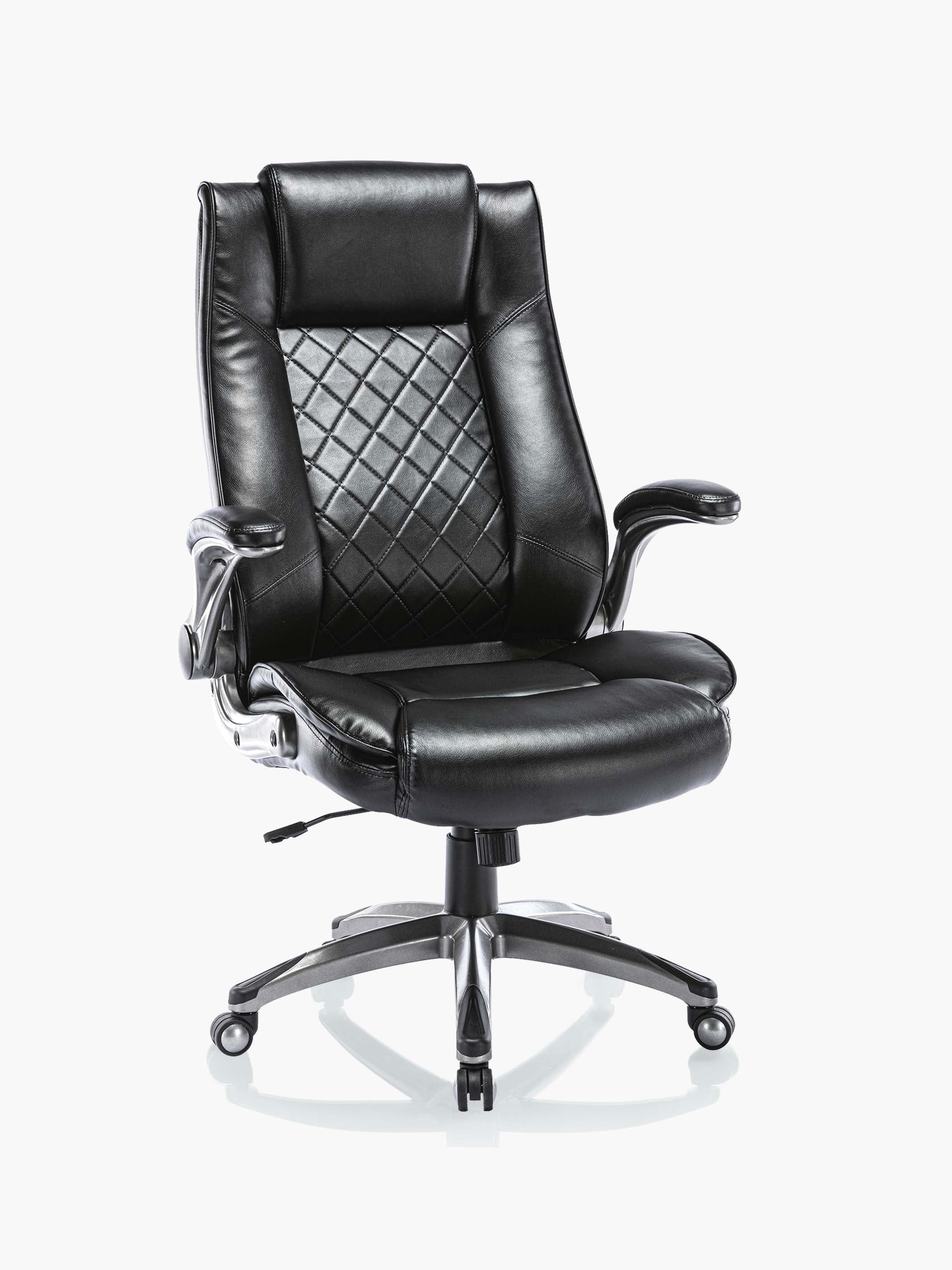 COLAMY Ergonomic High Back Leather Office Chair with Flip Up Armrests DM2199 Diamond Pattern #color_black