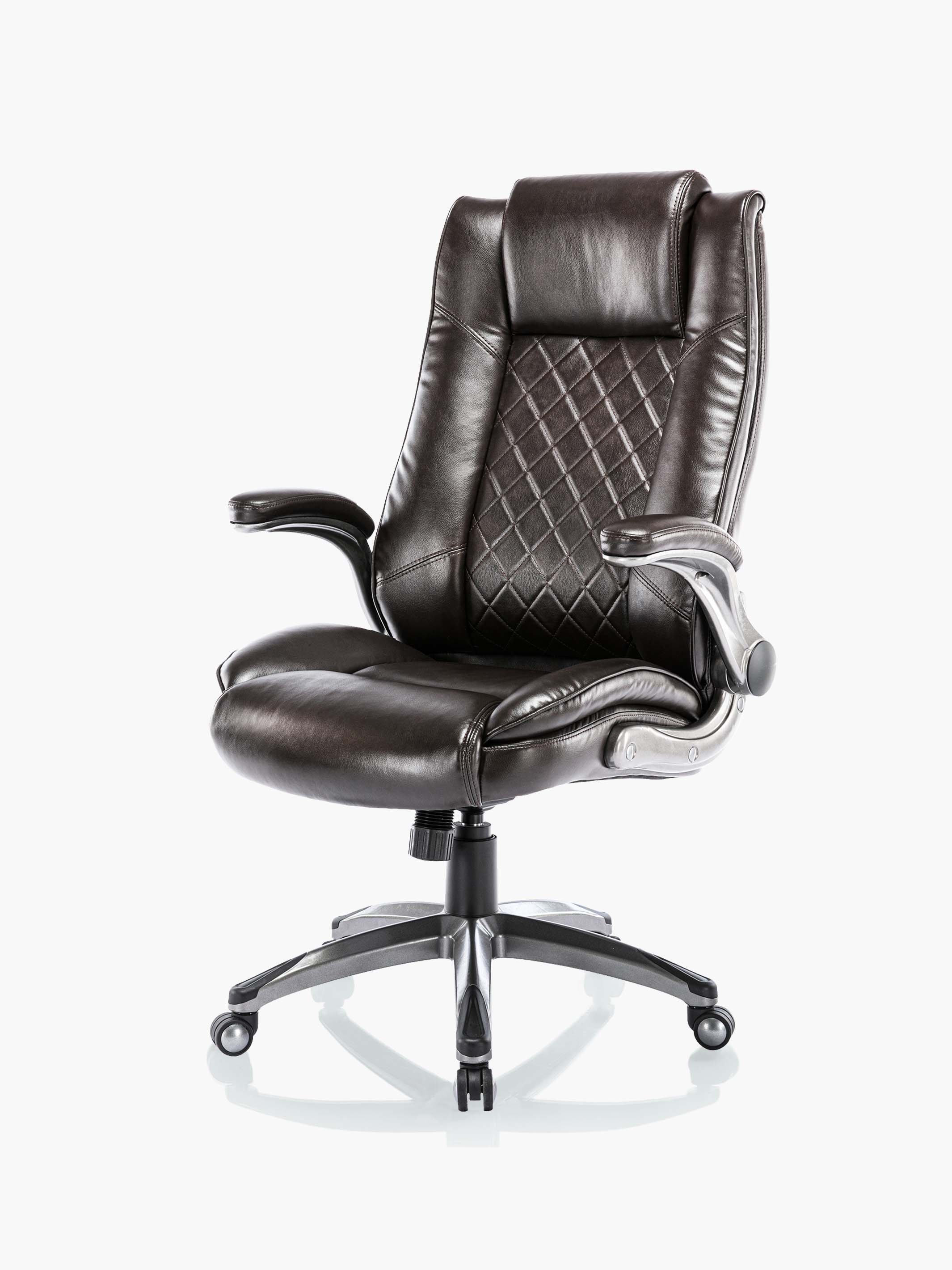 COLAMY Ergonomic High Back Leather Office Chair with Flip Up Armrests DM2199 Diamond Pattern #color_brown