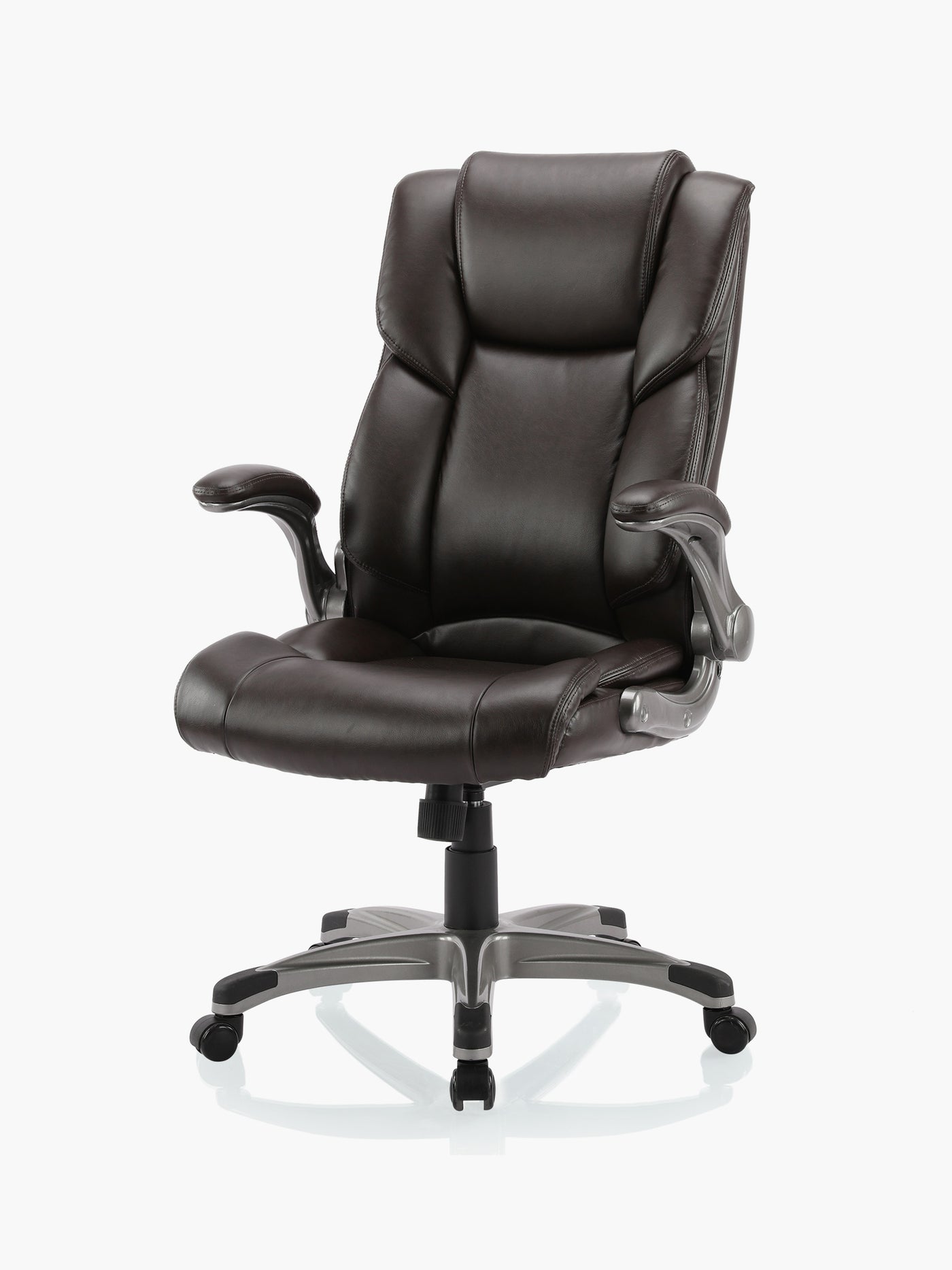 COLAMY Executive Office Chair CL2822 with Padded Flip-up Arms #color_brown