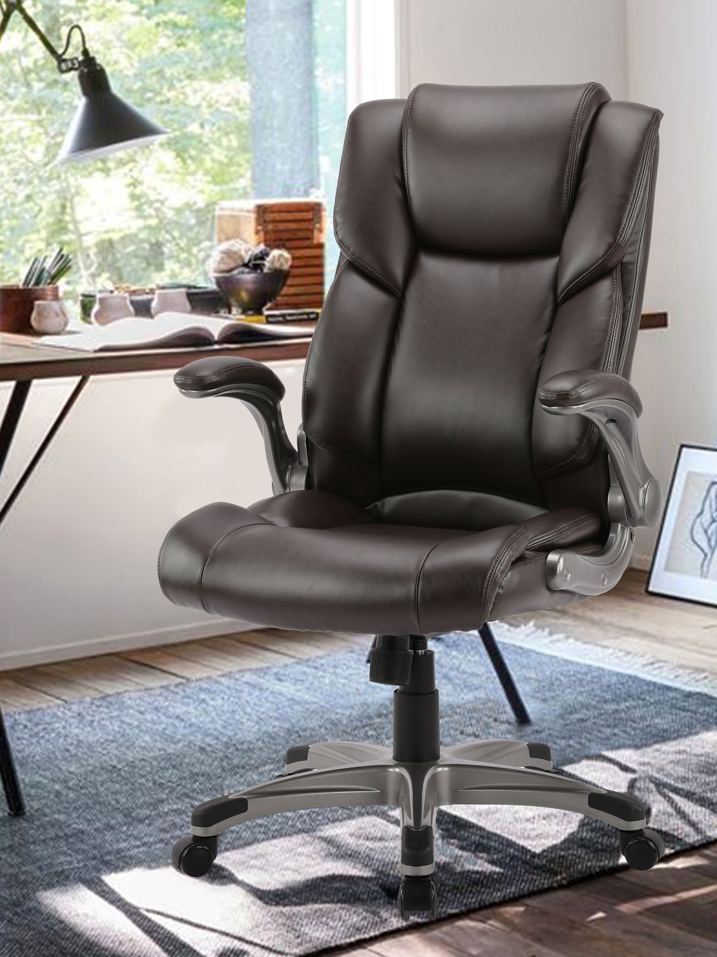 COLAMY Ergonomic Bonded Leather Office Chair CL2822 #color_brown