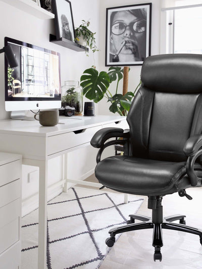 COLAMY Executive High Back Leather Office Chair CL2181 Black#color_black
