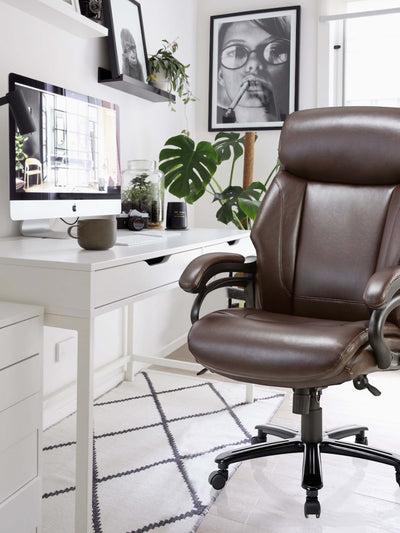 COLAMY Executive High Back Leather Office Chair CL2181 Brown #color_brown