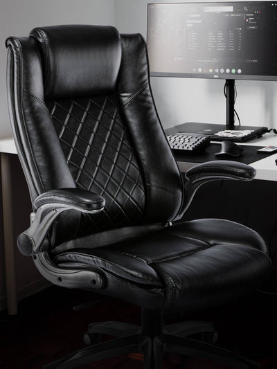 COLAMY Ergonomic High Back Leather Office Chair DM2199 #color_black