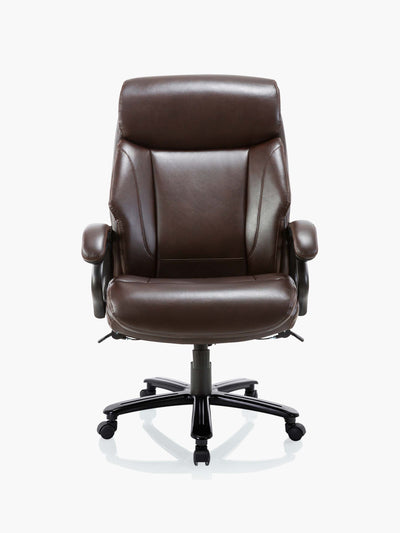 COLAMY Big and Tall Leather Office Chair #color_brown