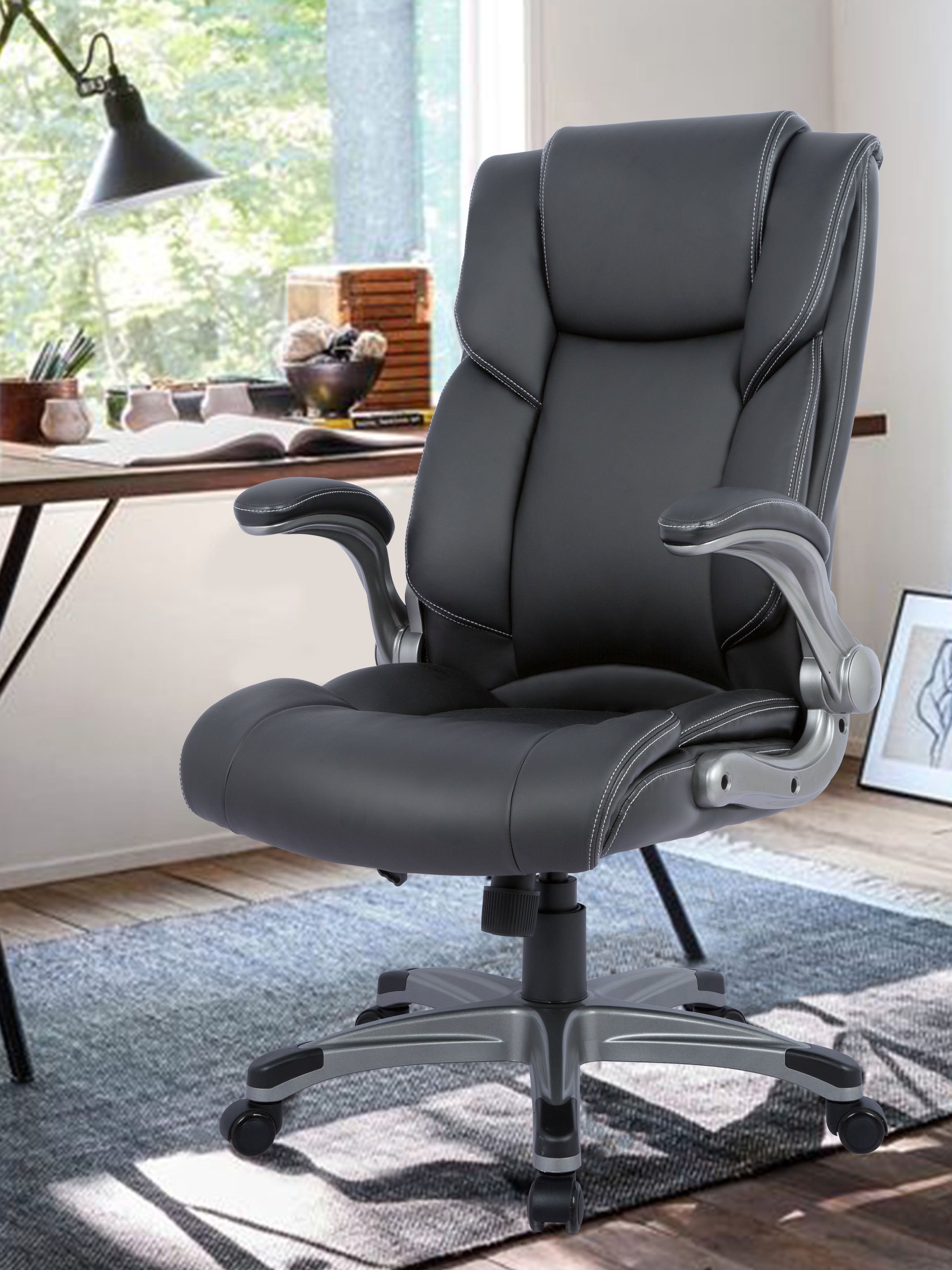 COLAMY Ergonomic Bonded Leather Office Chair CL2822 #color_black