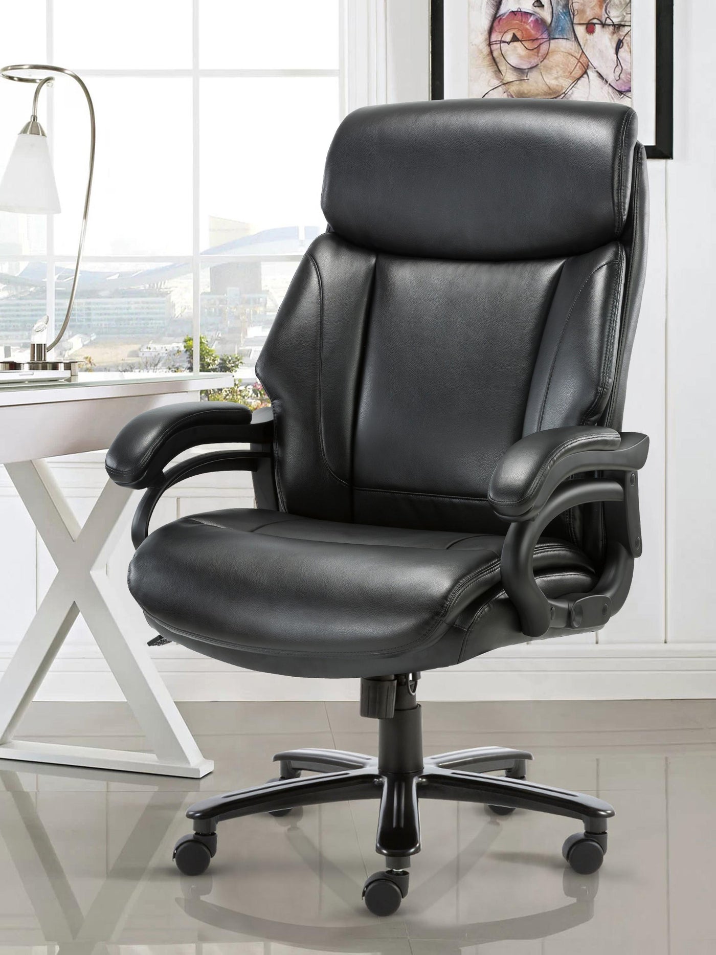 COLAMY Executive Leather Office Chair CL2181 #color_black