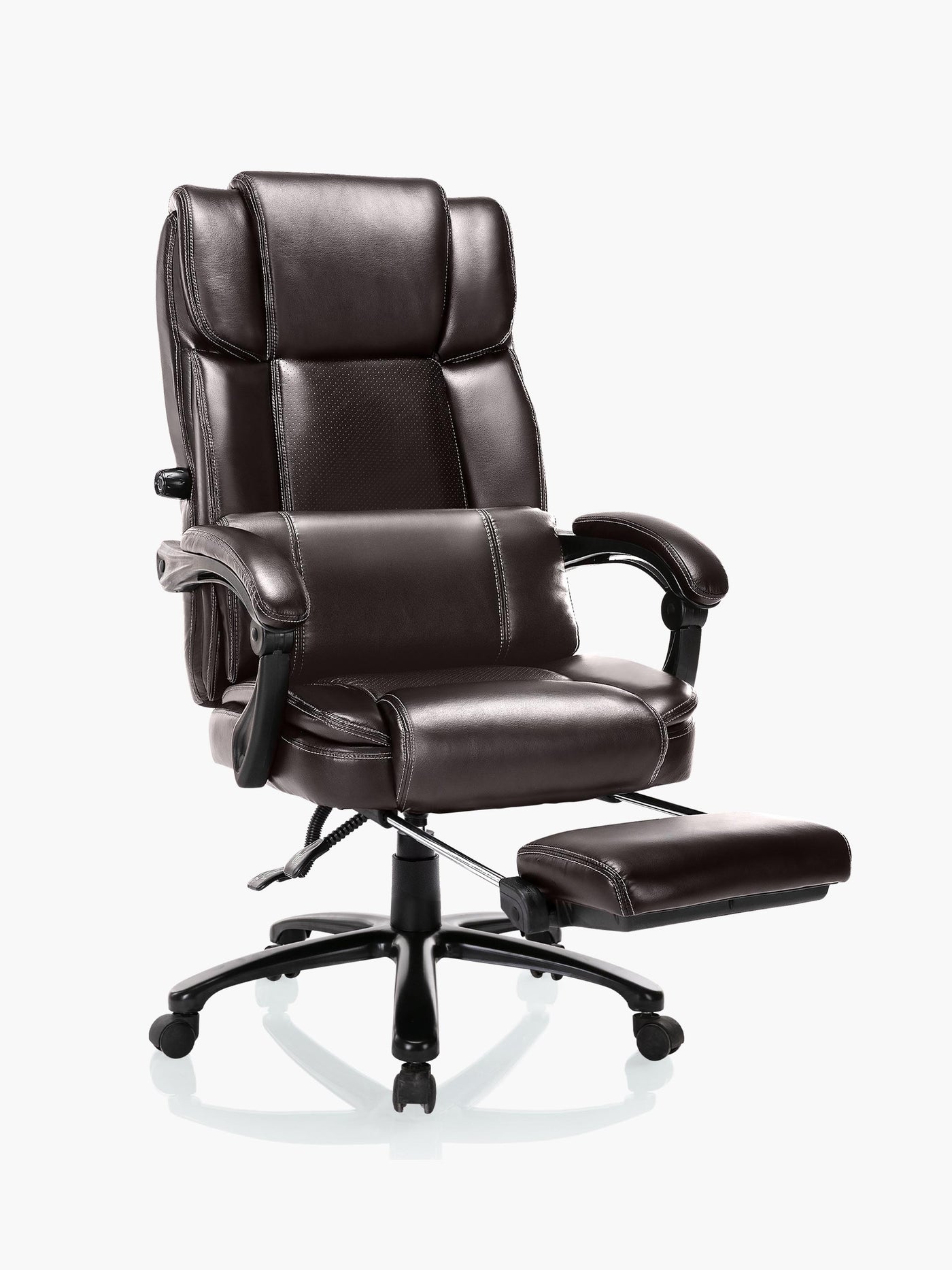 COLAMY big and tall leather office chair with footrest CL90 #color_brown