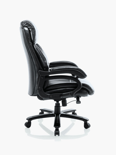 COLAMY Big and Tall Leather Office Chair DM2181 in Black #color_black