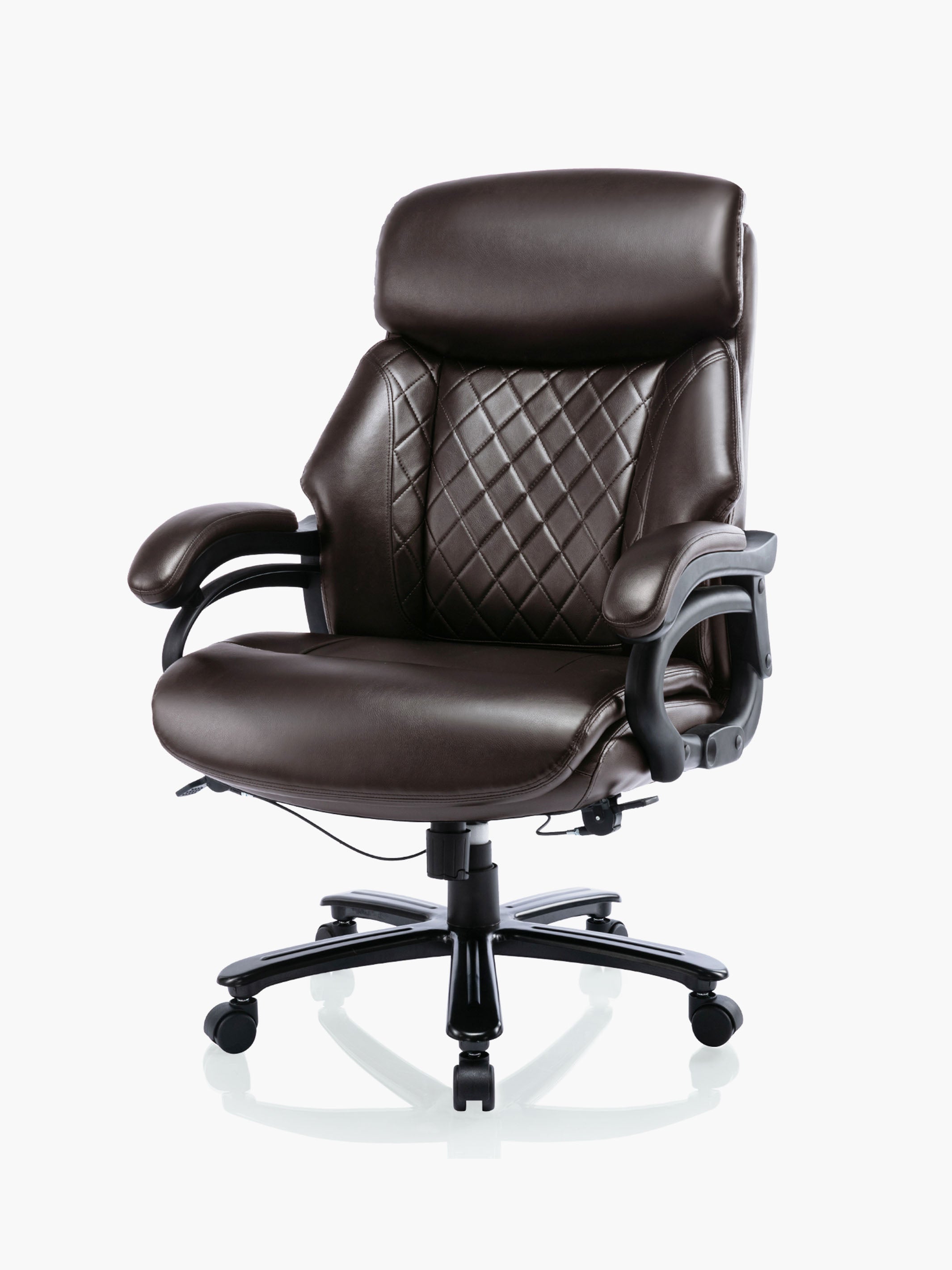 COLAMY Ergonomic Leather Office Chair DM2181 in Brown #color_brown