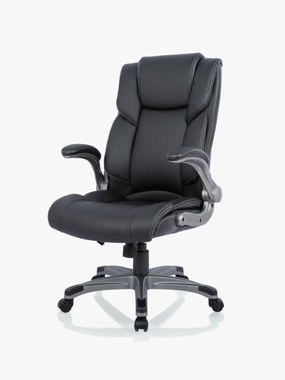COLAMY Executive Office Chair CL2822 with Padded Flip-up Arms #color_black
