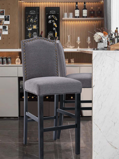 COLAMY Upholstered Accent Barstool Gray CL361 #color_gray