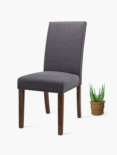 COLAMY CL334 gray upholstered dining chair with nailed trim #color_gray