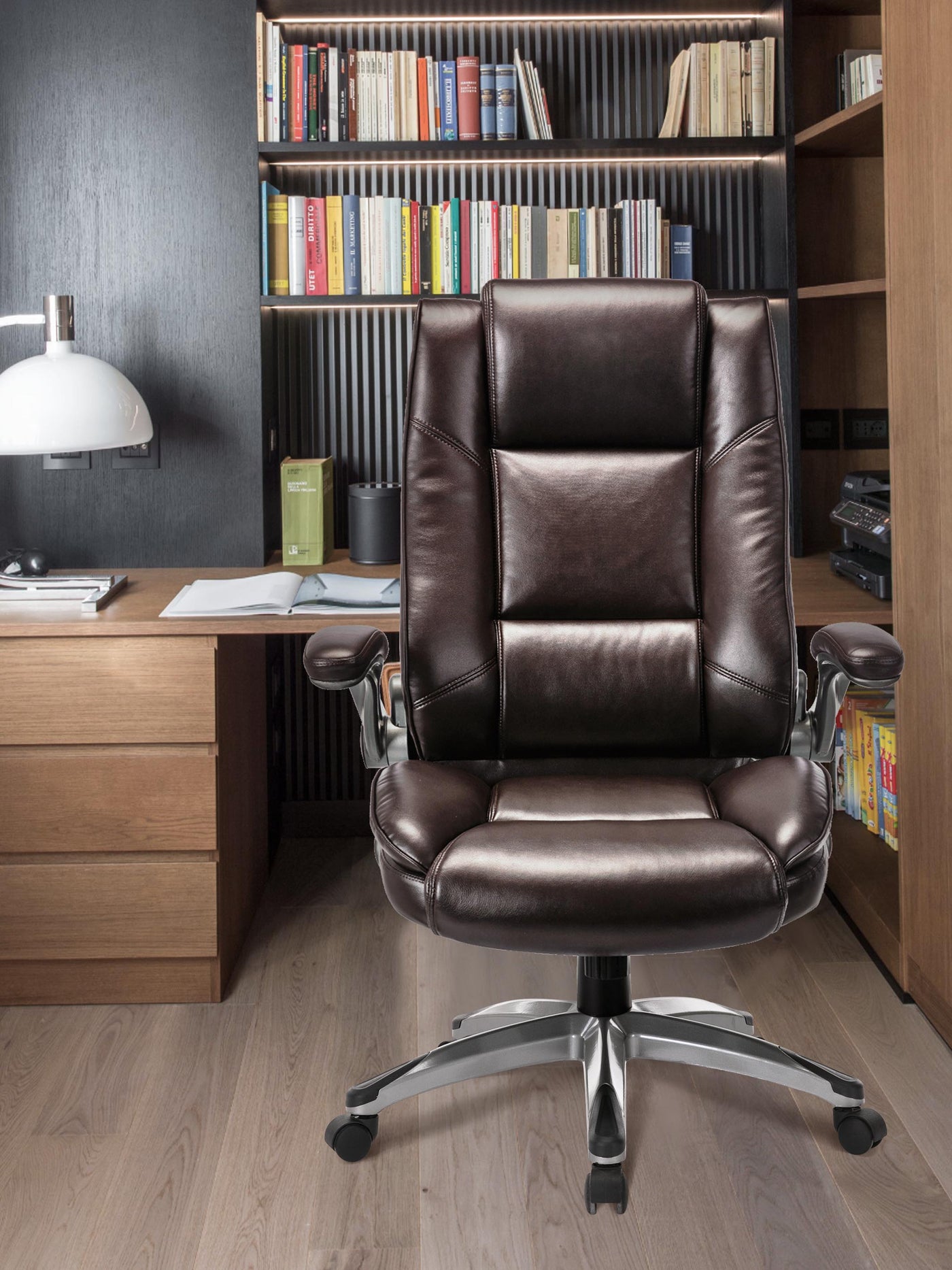 COLAMY High Back Leather Office Chair CL2199 Brown #color_brown