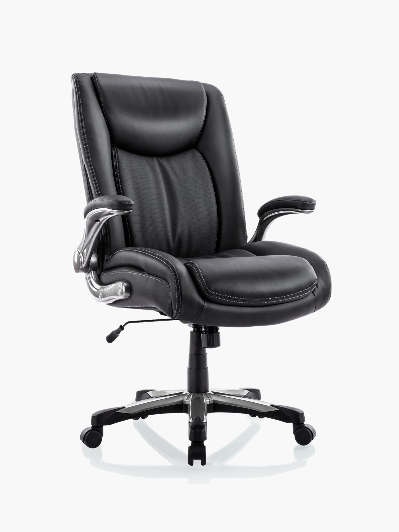 COLAMY 400lbs Big and Tall Executive Leather Office Chair CL5309 in Black #color_black