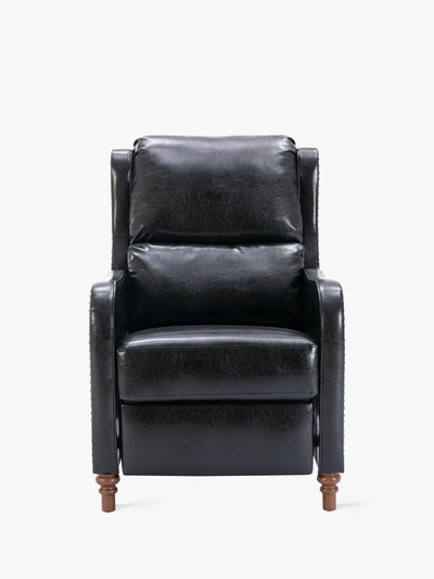 COLAMY Leather Push Back Sofa Chair with Solid Wood Legs Black #color_black