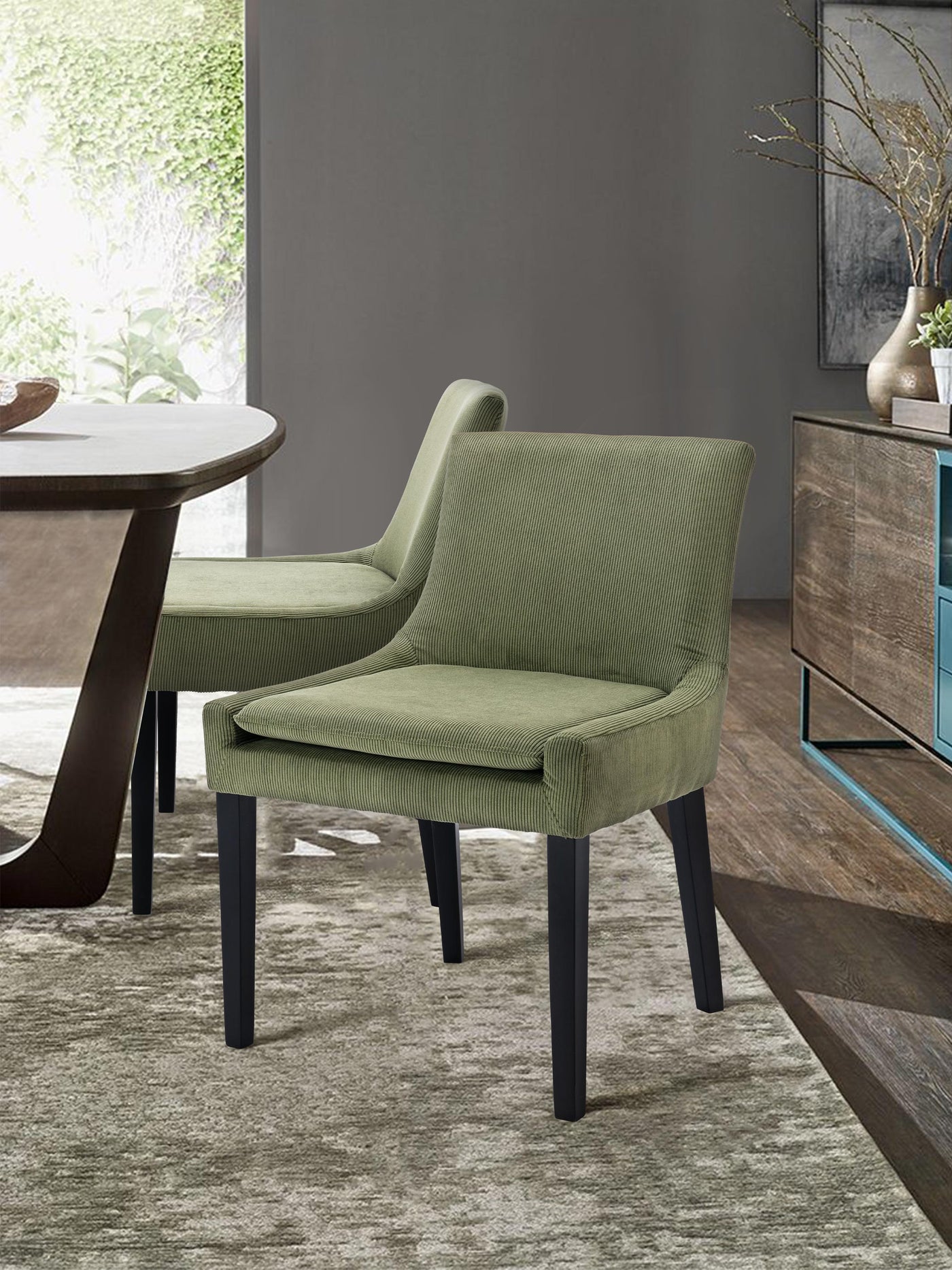 COLAMY Mid-back Dining Chair Green #color_green