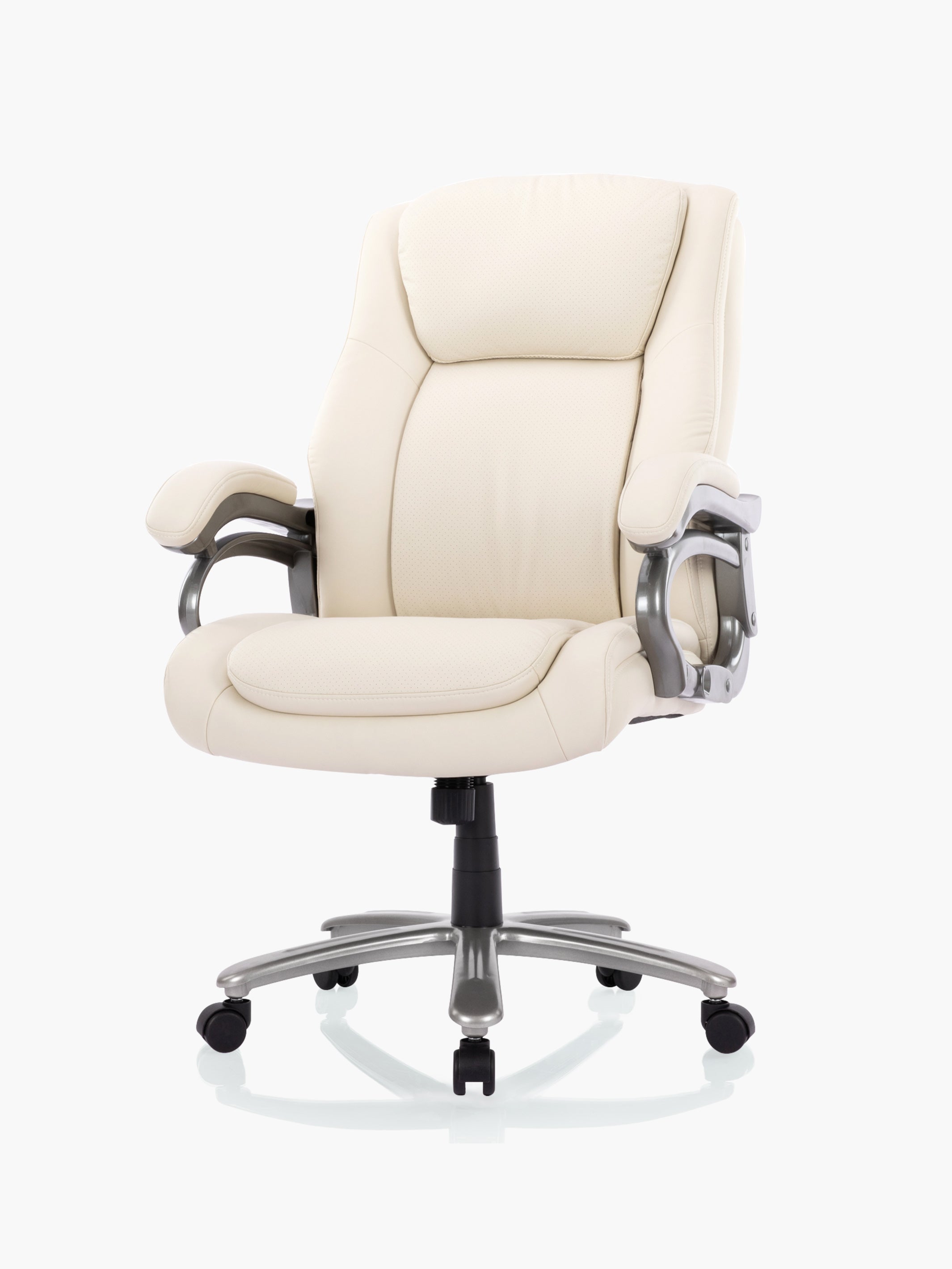 COLAMY 400lbs Big and Tall Executive PU Leather Office Chair CL5103 in Beige #color_beige