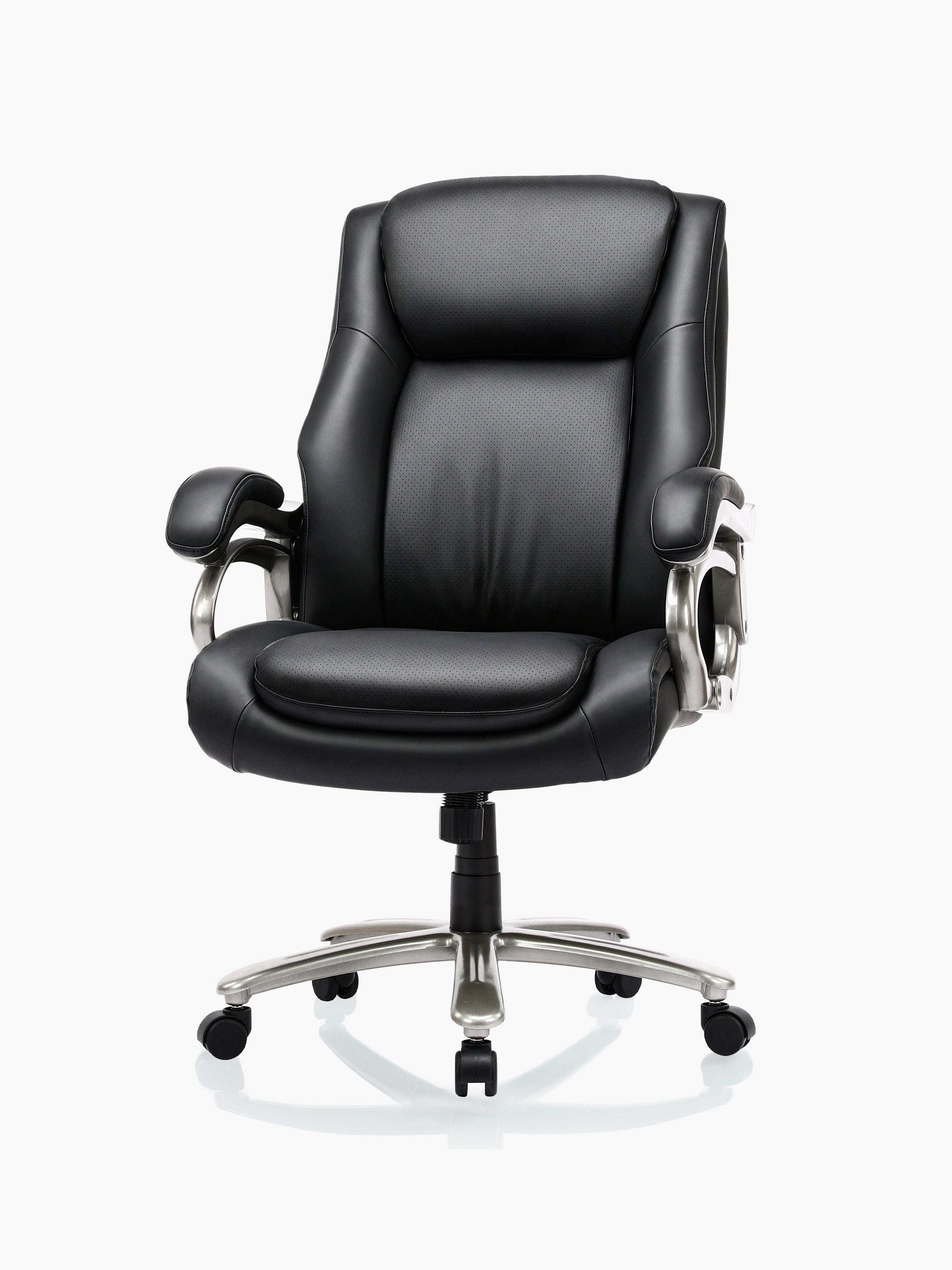 COLAMY 400lbs Big and Tall Executive PU Leather Office Chair CL5103 in Black #color_black