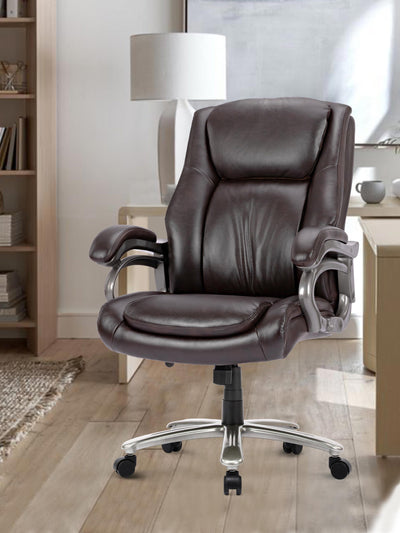 COLAMY Executive PU Leather Office Chair CL5103 in Brown #color_brown