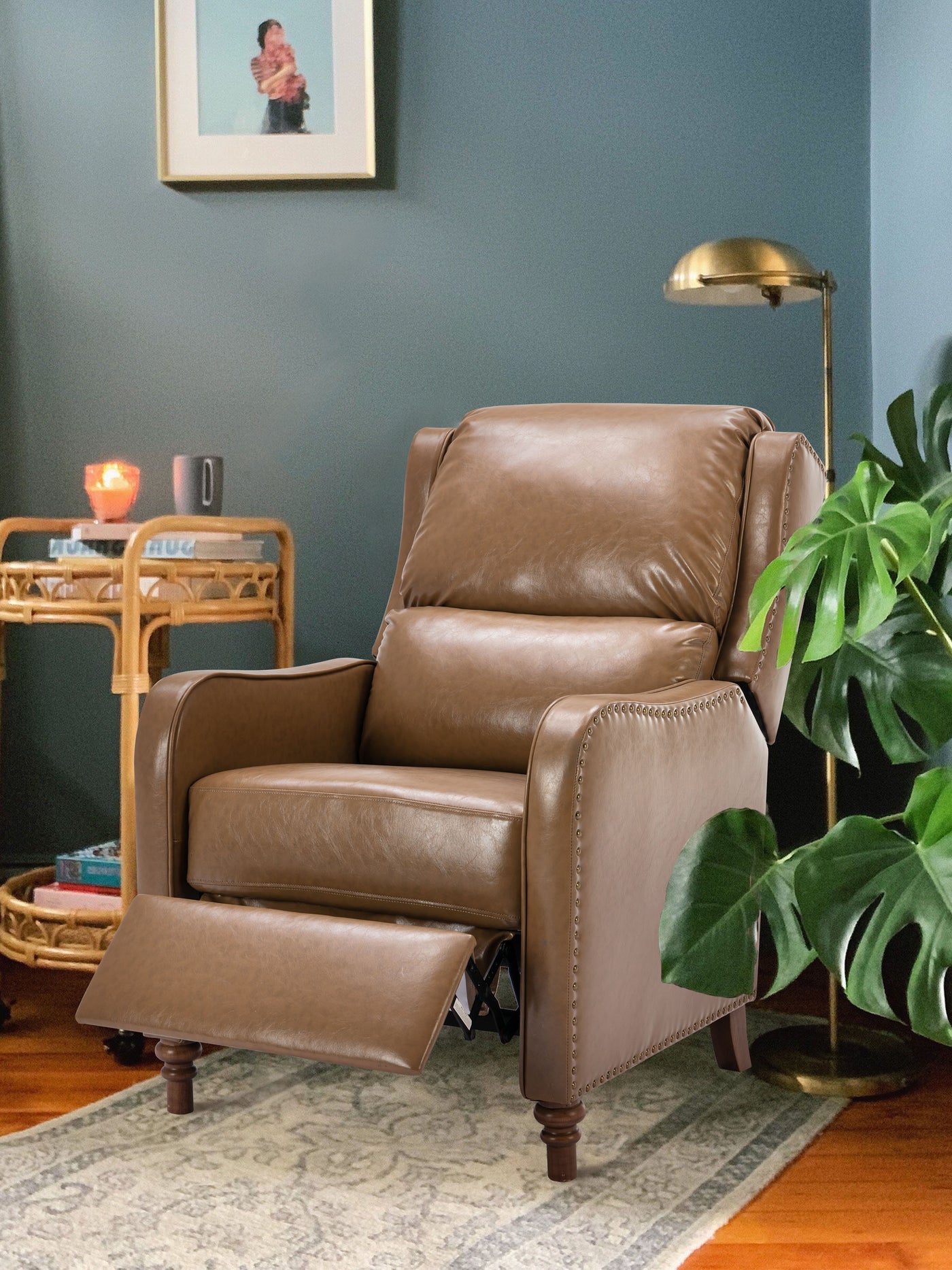 COLAMY Single Recliner Sofa Chair Bright Brown #color_brightbrown