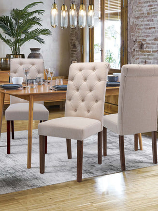 COLAMY Tufted Parsons Dining Chair Set CB242 #color_beige