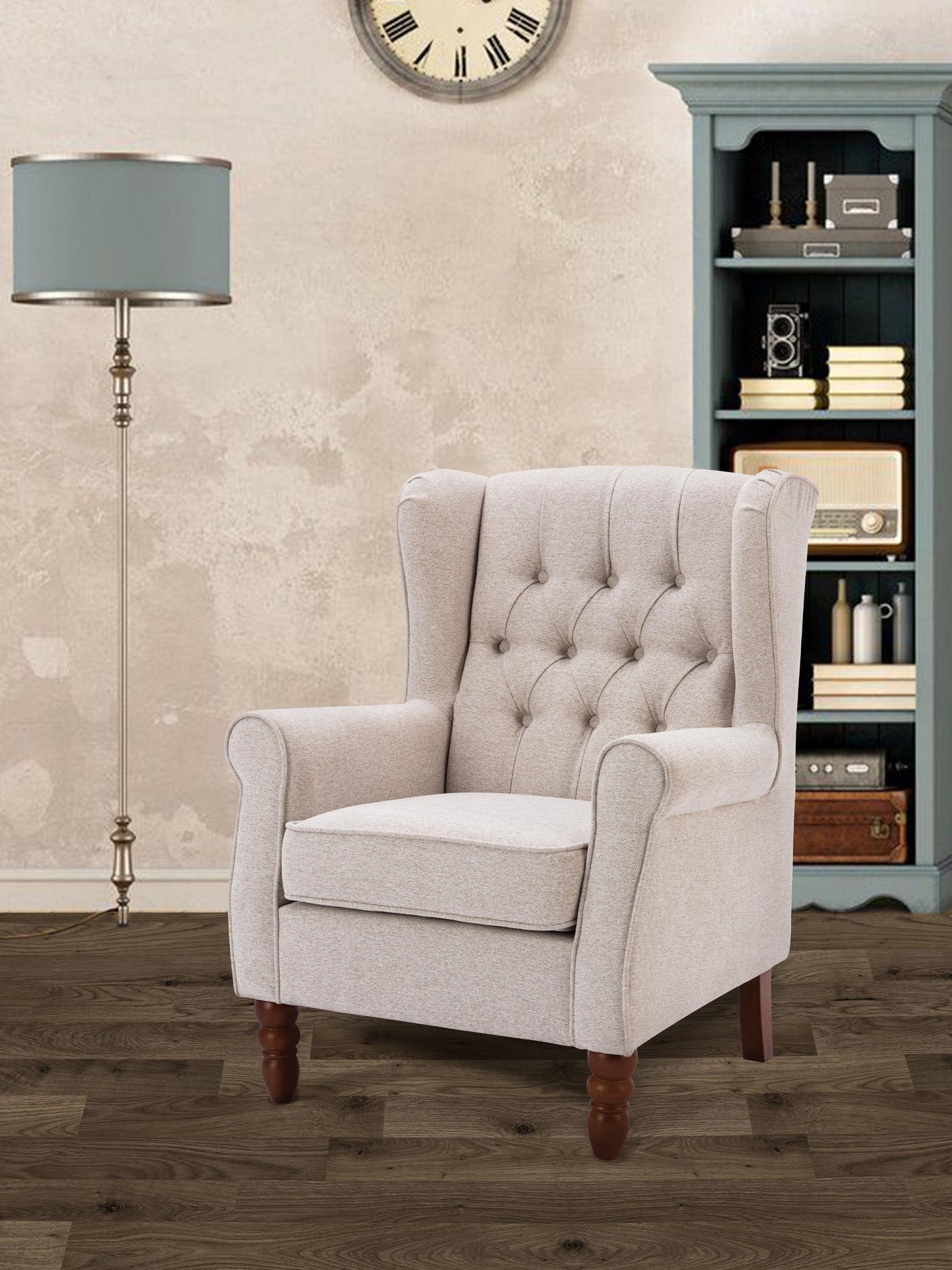 COLAMY Tufted Fabric Accent Chair Beige #color_beige