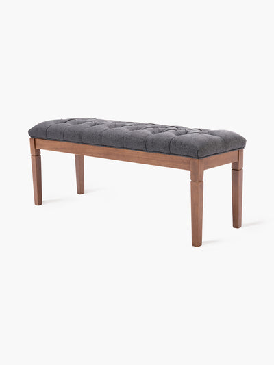 COLAMY Tufted Rectangular Bench Gray #color_gray