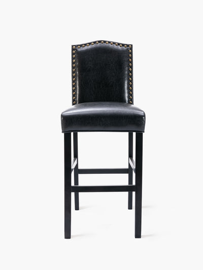 COLAMY Accent Barstool with Nailhead Trim in Black CL361 #color_black