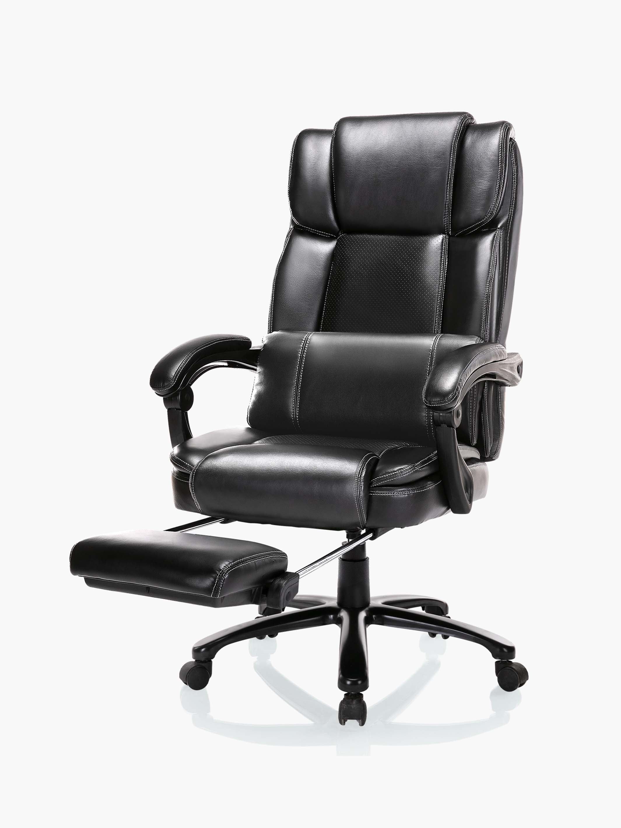 COLAMY big and tall black leather office chair CL90 #color_black